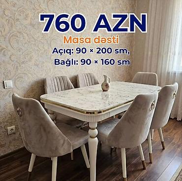 kunc dolablar: Qonaq otağı üçün, Yeni, Açılan, Dördbucaq masa, 6 stul — 1