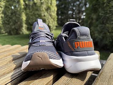 Женская обувь: Кроссовки Puma Softride (серо-оранжевые) - Лёгкий дышащий верх из — 4