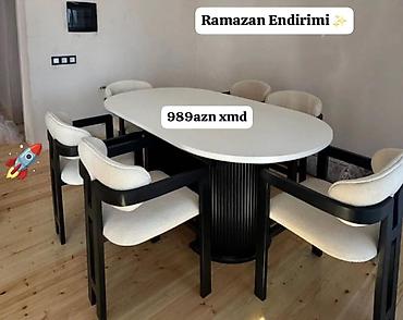 gaming stolu: Qonaq otağı üçün, Yeni, Açılmayan, Oval masa, 6 stul — 1