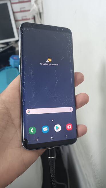 samsung s7230e wave 723 la fleur: Samsung Galaxy S8 Plus, 64 GB, rəng - Qara, Sənədlərlə, Sensor, Simsiz şarj