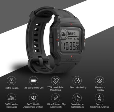 Smart saatlar: Yeni, Smart saat, Amazfit, Аnti-lost, rəng - Qara