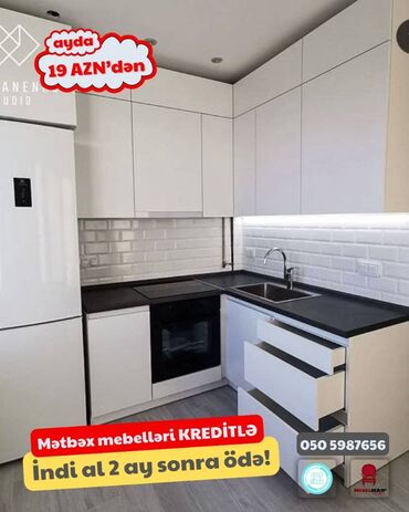 Sifarişlə mətbəx mebeli: Sifarişlə mətbəx dəsti, Özü çəkən petlələr, Sadə laminat, Kredit var, Pulsuz çatdırılma -da lalafo.az — 18 Sifarişlə mətbəx mebeli: Sifarişlə mətbəx dəsti, Özü çəkən petlələr, Sadə laminat, Kredit var, Pulsuz çatdırılma — 18