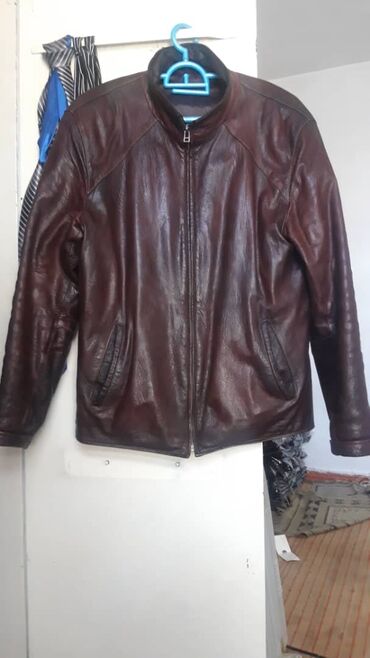 куртка кожанный мужской: Куртка XL (EU 42), 2XL (EU 44), цвет - Коричневый