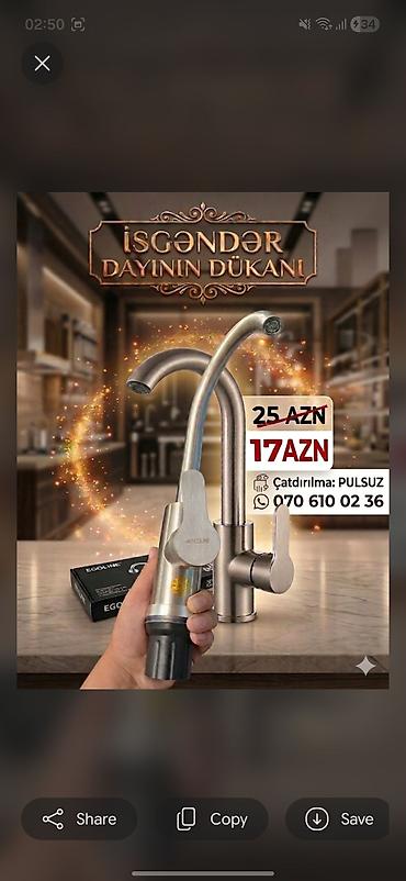 xrom acar: Məhsul: Mətbəx/Lavabo üçün kranlar - Material: paslanmayan polad və — 1