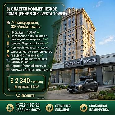 Сдаю The entire office: 130 м², В жилом комплексе, Без ремонта, 1 линия