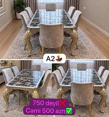 gen: AYNUR 2 💃 Şok masa dəsti – 6 oturacaqla. Model: A2. - Zərif klassik — 1