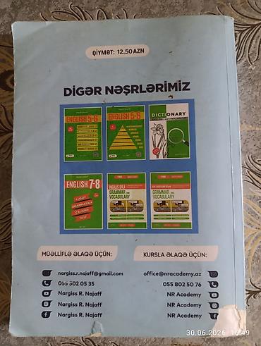 Testlər: Məhsul: “Sınaq İmtahanları – English” hazırlıq kitabı Müəllif: Nərgiz — 2