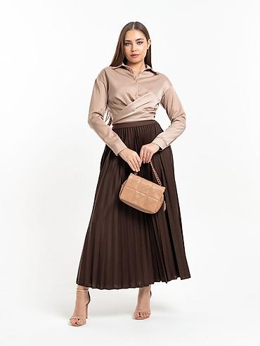 Юбки: Юбка, Модель юбки: Плиссе, Миди, По талии — 10