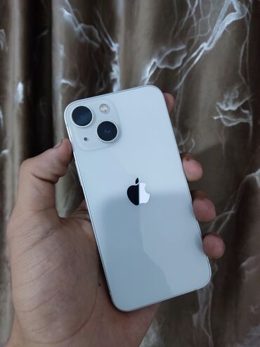 apple store kyrgyzstan: IPhone 13 mini, Новый, 128 ГБ, Белый, Зарядное устройство, Защитное стекло, Кабель, 81 %