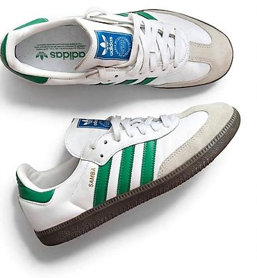 Adidas Samba patike – klasičan model sa tri zelene pruge - Boja: belo