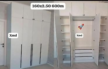 ucuz dolap: Yeni, 6 qapı, Siyirməli, Ağ, Açılan, Düz dolab — 1