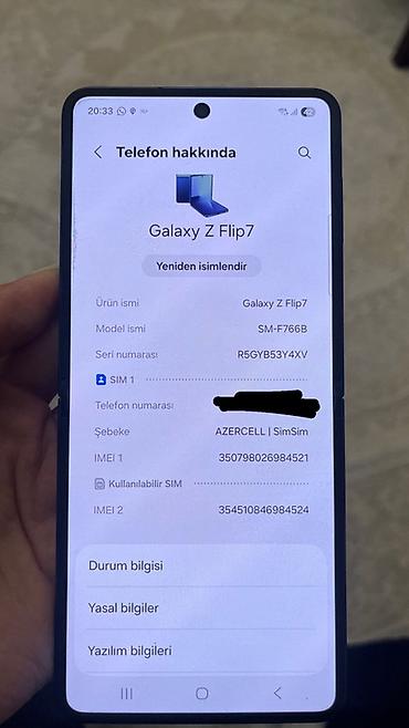 z flip 2: Samsung Galaxy Z Flip 5, 256 GB, rəng - Mavi, Barmaq izi, Düyməli, Face ID — 10