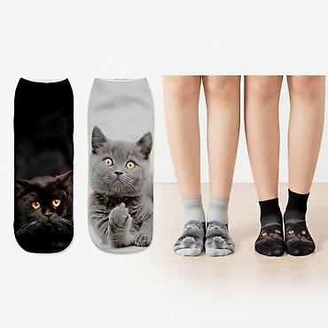 носки с принтом: Носки унисекс с 3D- печатью из серии кошек, носки с принтом животных — 1