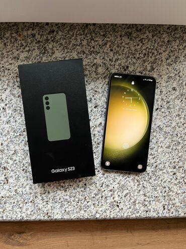телефон колдонулган: Samsung Galaxy S23, Колдонулган, 256 ГБ, түсү - Жашыл, 2 SIM