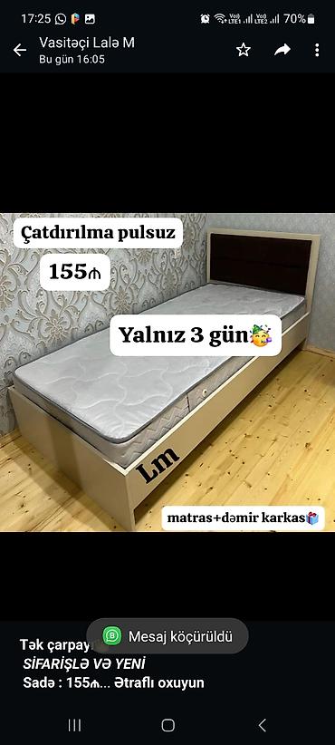 *Tək çarpayı*👑 _*SİFARİŞLƏ VƏ YENİ*_ *Sadə : 155₼*