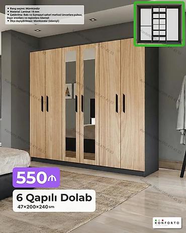 Mebel: 6 qapılı geyim dolabı Ölçü: 47 × 200 × 240 sm - Material: 18 mm — 1