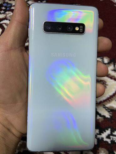 планшет samsung: Samsung Galaxy S10 Plus, Новый, 128 ГБ, цвет - Белый, 2 SIM