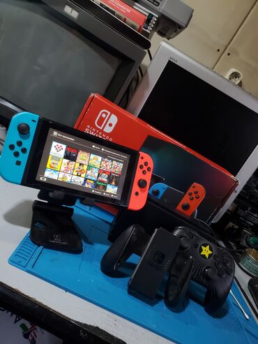 нинтендо свитч бишкек: Свежечипованный Switch второй ревизии 32гб+128гб в комплекте все что