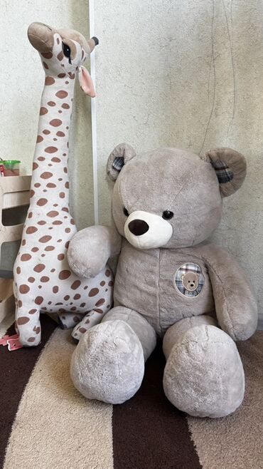 поздравления мишка: Большая мягкая игрушка — плюшевый медведь серого цвета. Высота 90-100