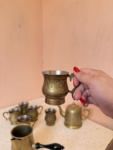 hədiyyə dəsti: Çay dəsti, rəng - Qızılı, Metal, 6 nəfərlik — 4