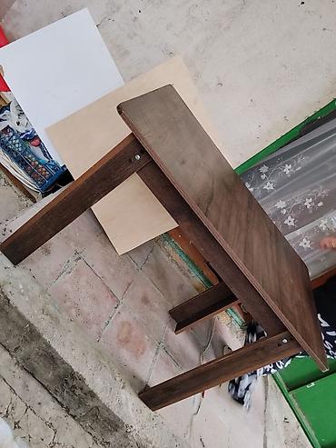 madeyra mebel stol stul: Taxta masa – klassik dizayn, tünd qoz rəngi - Material: masif/taxta — 1