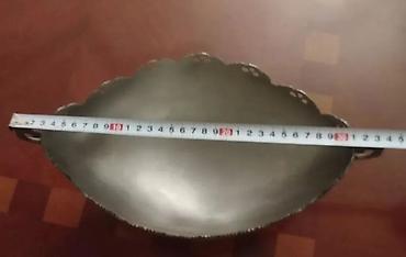 restoran aksesuarları: Metal dekorativ meyvə qabları (2 ədəd dəst) - Material: gümüş rəngli — 4