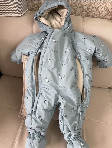 детское питание nan: Детский утеплённый комбинезон с капюшоном. - Цвет: нежно-бирюзовый с