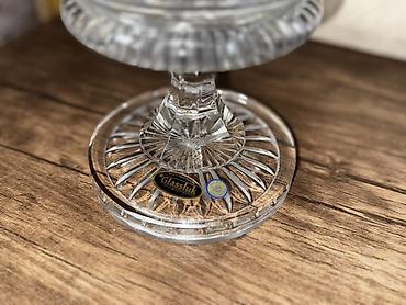 zangan glass: Məhsul: Kəsim naxışlı şüşə/qəlib kristal ayaqlı meyvəqabı (Glassluk) — 2