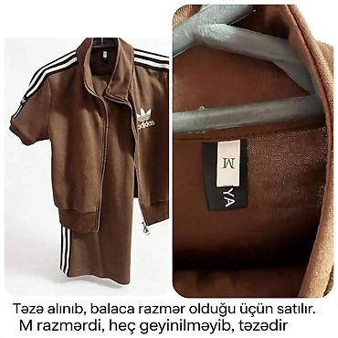 dest geyim: İdman dəsti, Adidas, M, rəng - Qəhvəyi — 1