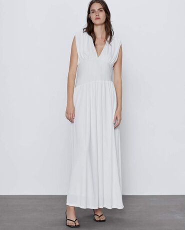 roze haljina zara: Zara L (EU 40), color - White, Short sleeves