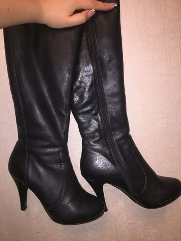 женские зимние обувь: Сапоги, 38, цвет - Черный