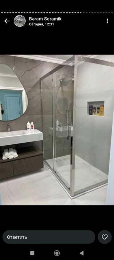 Duş poddonları: Duş gövdəsi/qabının hazırlanması – keramika və mərmər plitələrdən — 36