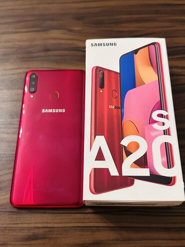 samsung x: Samsung A20s, 32 GB, rəng - Qırmızı, Barmaq izi, İki sim kartlı, Sənədlərlə