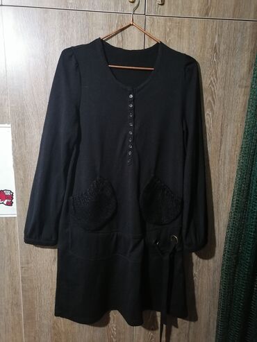 стильное черное пальто в Кыргызстан | ПАЛЬТО: Пальто M, L, цвет - Черный, Vila