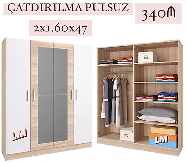 divan açilan: Yeni, 4 qapılı, Güzgülü, Açılan, Düz dolab — 1
