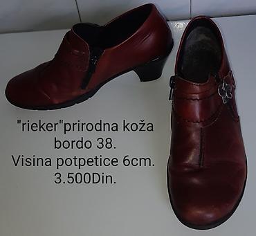 Cipele: Rieker ženske cipele od prirodne kože u bordo boji. Veličina 38 — 6