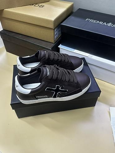 Кроссовки и спортивная обувь: Кроссовки Premiata White Air - Модель: низкие кеды из гладкой белой — 11