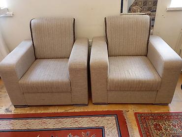 Divan və kreslo dəstləri: İşlənmiş, Divan-kravat, 2 kreslo, Bazalı, Açılan — 4