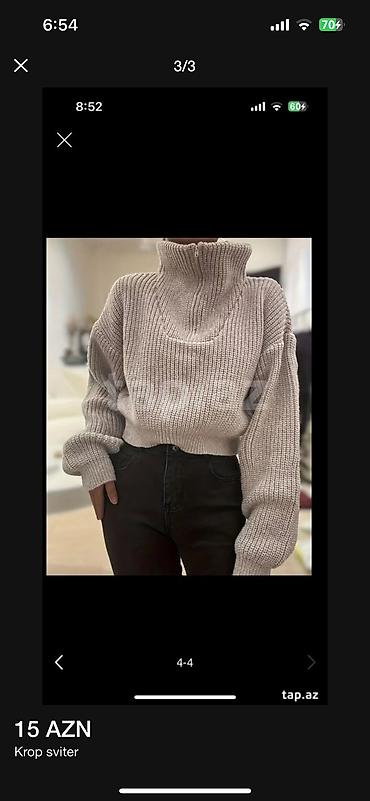 krop geyim: Sviter, Zara, S, M, rəng - Bej — 3