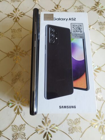 işlənmiş telfonlar: Samsung Galaxy A52 5G, 128 ГБ, цвет - Черный, Отпечаток пальца, Две SIM карты, С документами