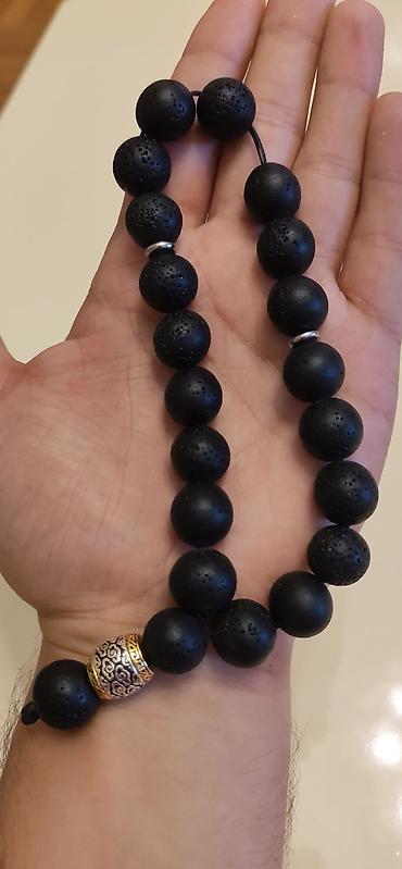 Aksesuarlar: Vulkan(Lava)Daşı təsbeh,14 mm,mumlu ipe yigilib,1 daş 14 mm ara — 10