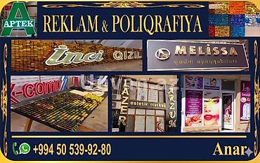 Reklam, çap: Banner,Vinil,Serka vinil,Flex banner,Kətan çapı,Buz vinil,Qabarıq — 2