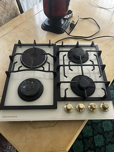 ikinci əl sobalar: Electrotech markalı 4 gözlü bişirmə paneli. Ağ keramika səthə malikdir — 1