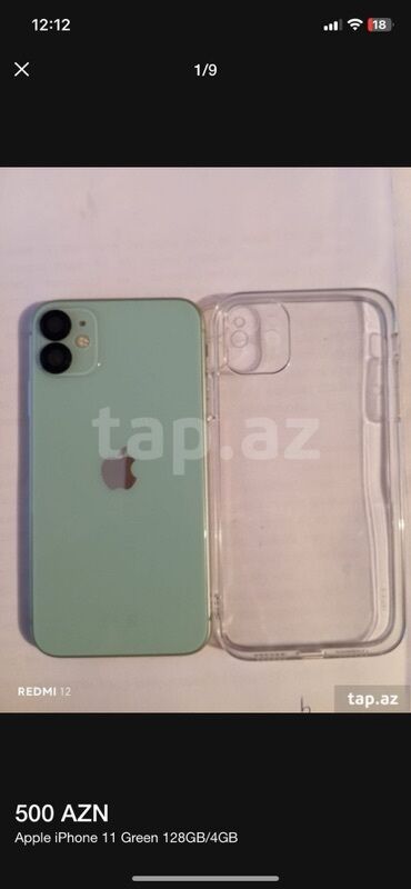 iphone irshad: IPhone 11, 128 GB, Yaşıl, Simsiz şarj