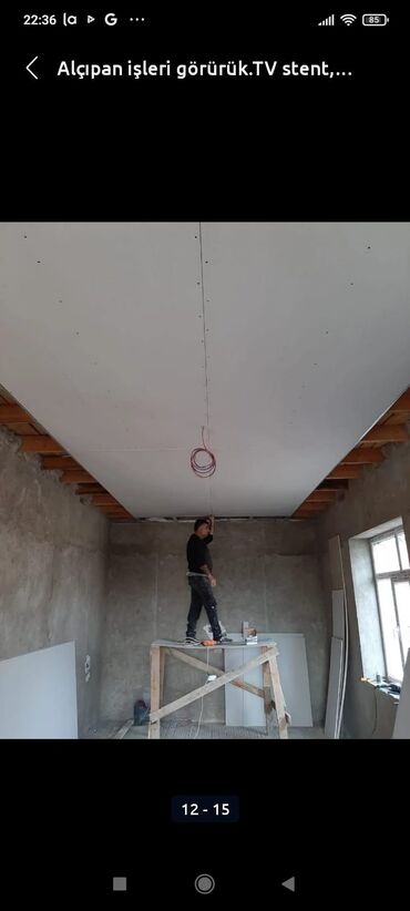Tavan işləri: Bütün növ alcipan işləri görülür tv stent, figurlu tavan, düz tavan — 4
