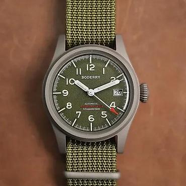 Ručni satovi: AKCIJA - Boderry Landmaster A14T - 38mm - Zelena - Titanium — 6