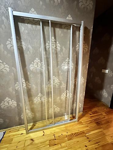 divar panel: Alüminium çərçivəli sürüşmə şüşə bölmə/qapı paneli - Material: gümüş — 3
