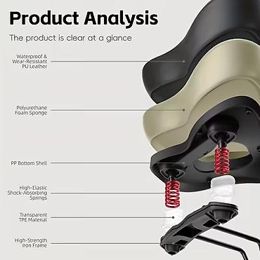 Велозапчасти: WEST BIKING Широкое велосипедное сиденье (седло) для мужчин и женщин — 8