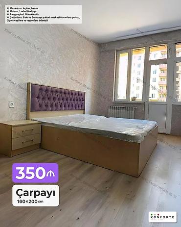 Ev və bağ: Çarpayı – 160×200 sm - Mexanizm: açılan, bazalı (geniş saxlama yeri) — 1