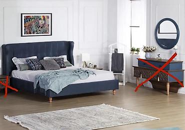 Mebel: Çarpayı-eni 180sm, Embawooddan alınıb, şəkildəkiylə eynidir,çox az — 2